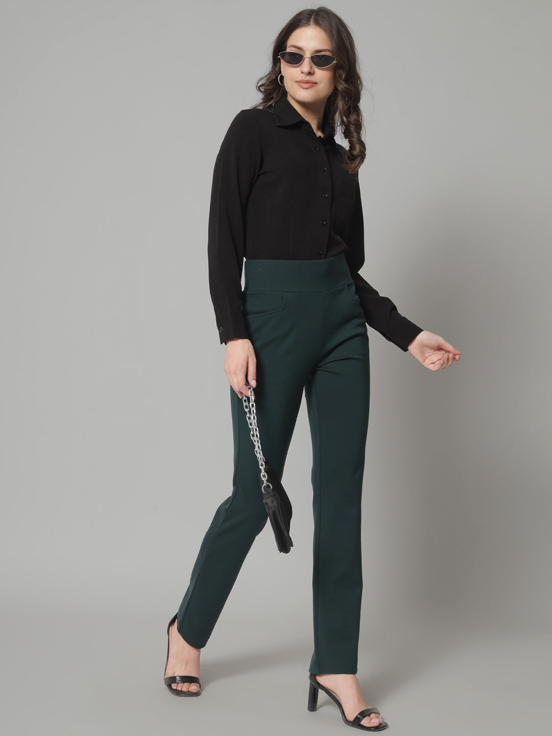 Buy Black Lady Women's Slim Fit Cotton Lycra Trouser Pant/Semi Casual  Trouser for Women/Women's Trouser for Daily Office and Casual Wear/Biege /  2 Pockets/L-5XL at