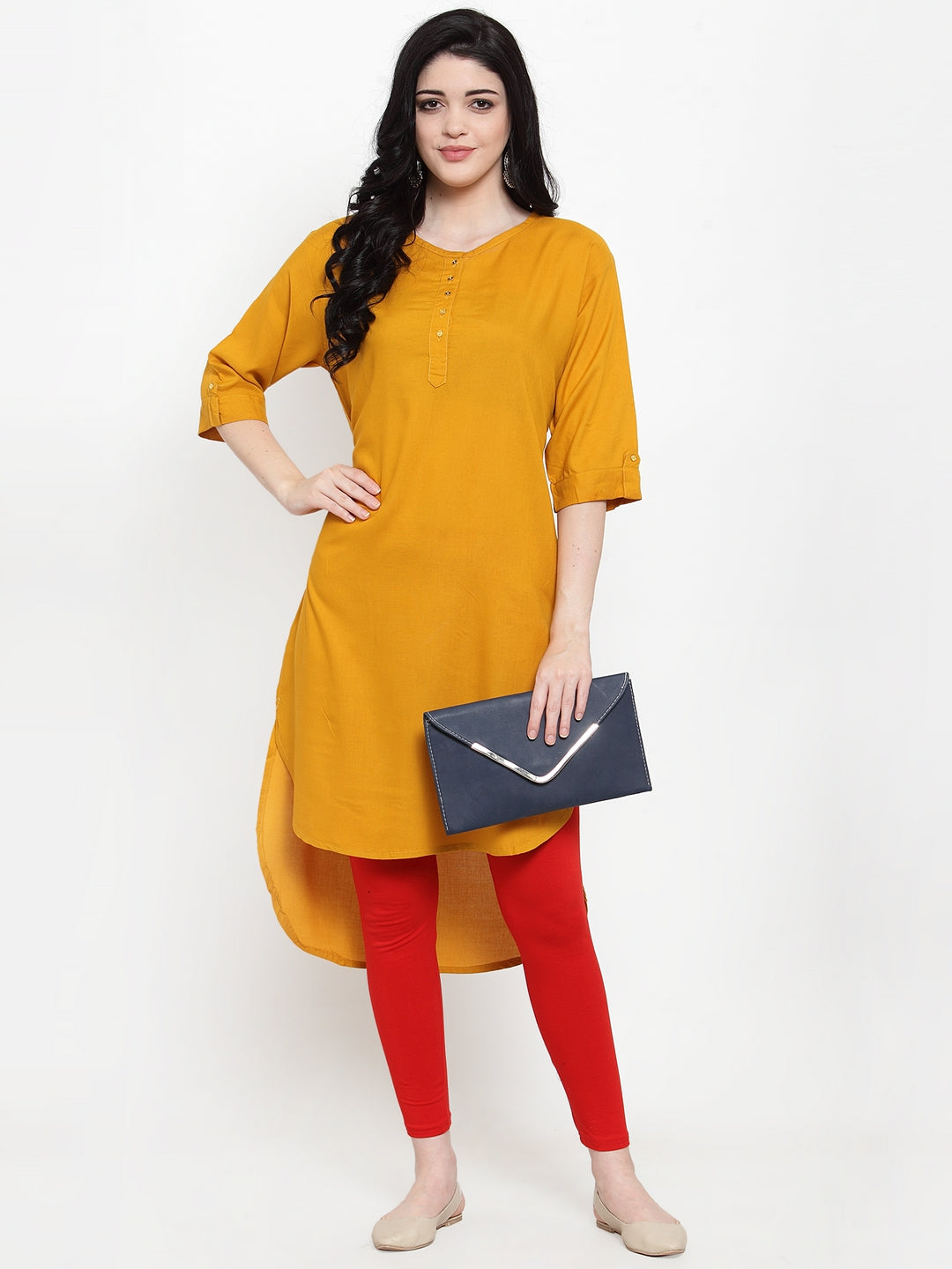 Buy Jaipur Kurti Yellow Regular Fit Leggings for Women Online @ Tata CLiQ