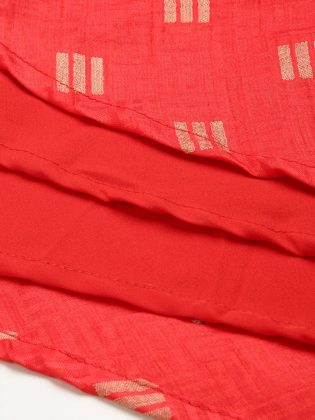 Bright Red Art Silk Floor Length Maxi Dress