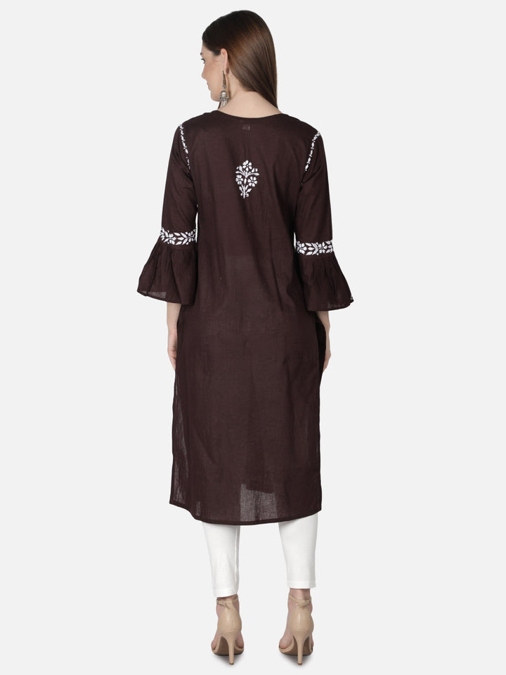 Brown-Cotton-Lucknowi-Chikan-Kurti