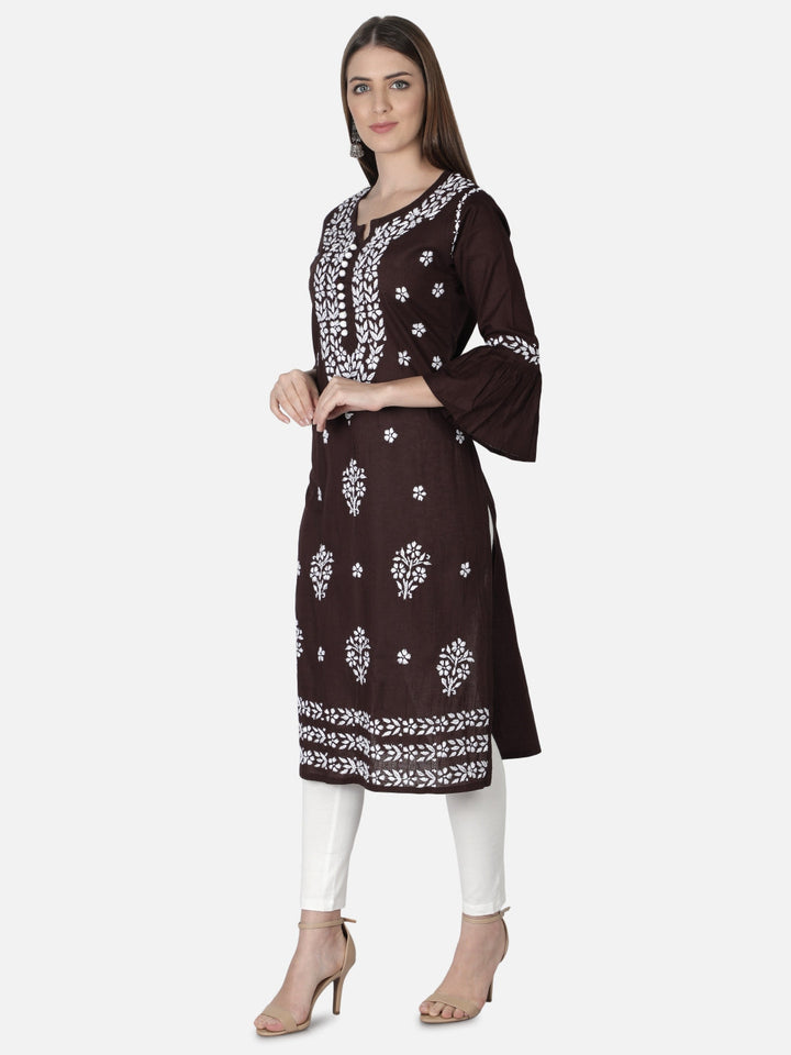 Brown-Cotton-Lucknowi-Chikan-Kurti