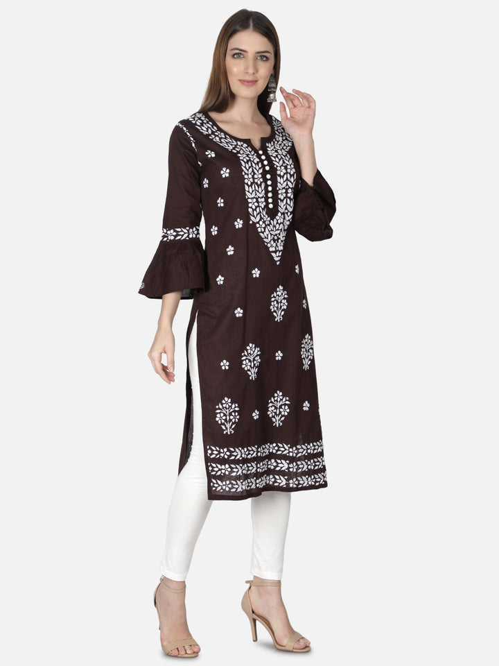 Brown-Cotton-Lucknowi-Chikan-Kurti