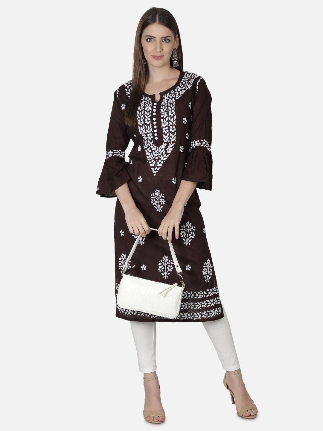 Brown-Cotton-Lucknowi-Chikan-Kurti