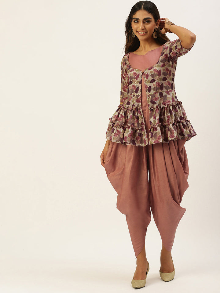 Brown-Dhoti-Jumpsuit-With-Embroidered-Jacket