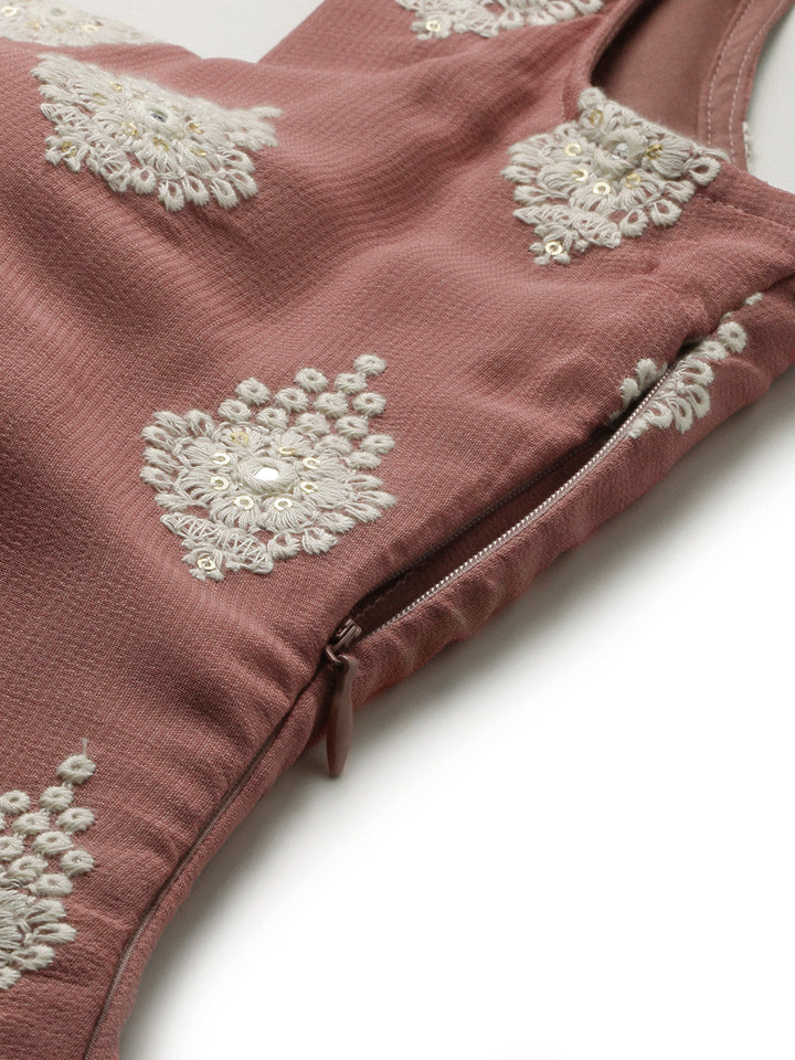 Brown-Embroidered-Georgette-Gharara-Suit