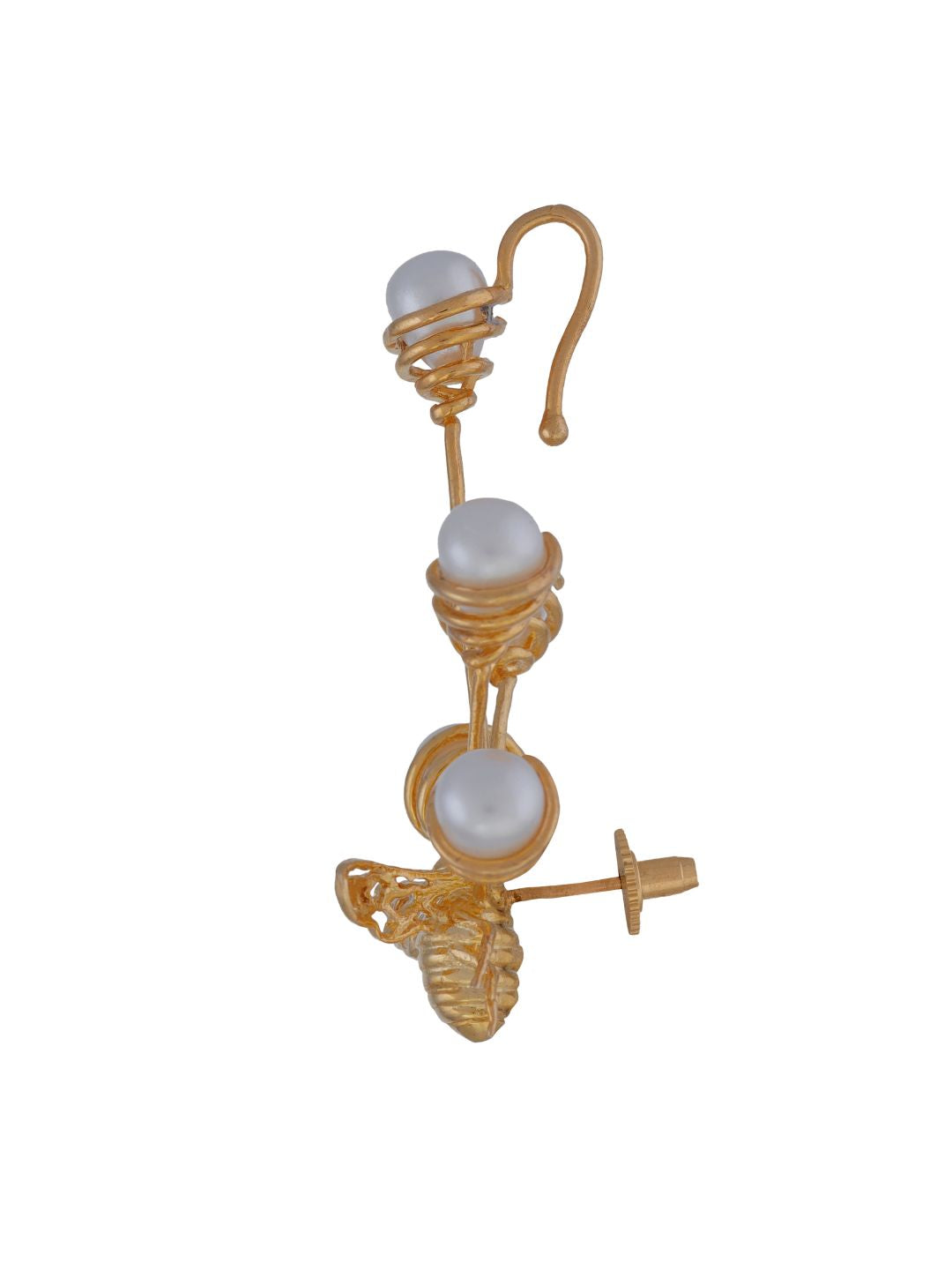 Buttercup Brass & Pearl with Gold Plated Earring