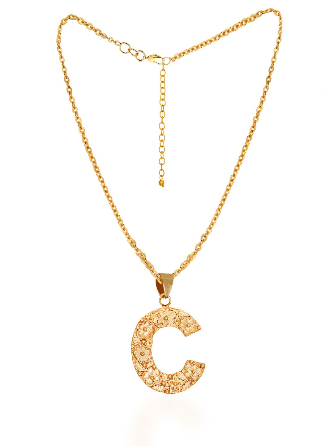 C-Initial Brass & 20 KT Gold Plated Pendant