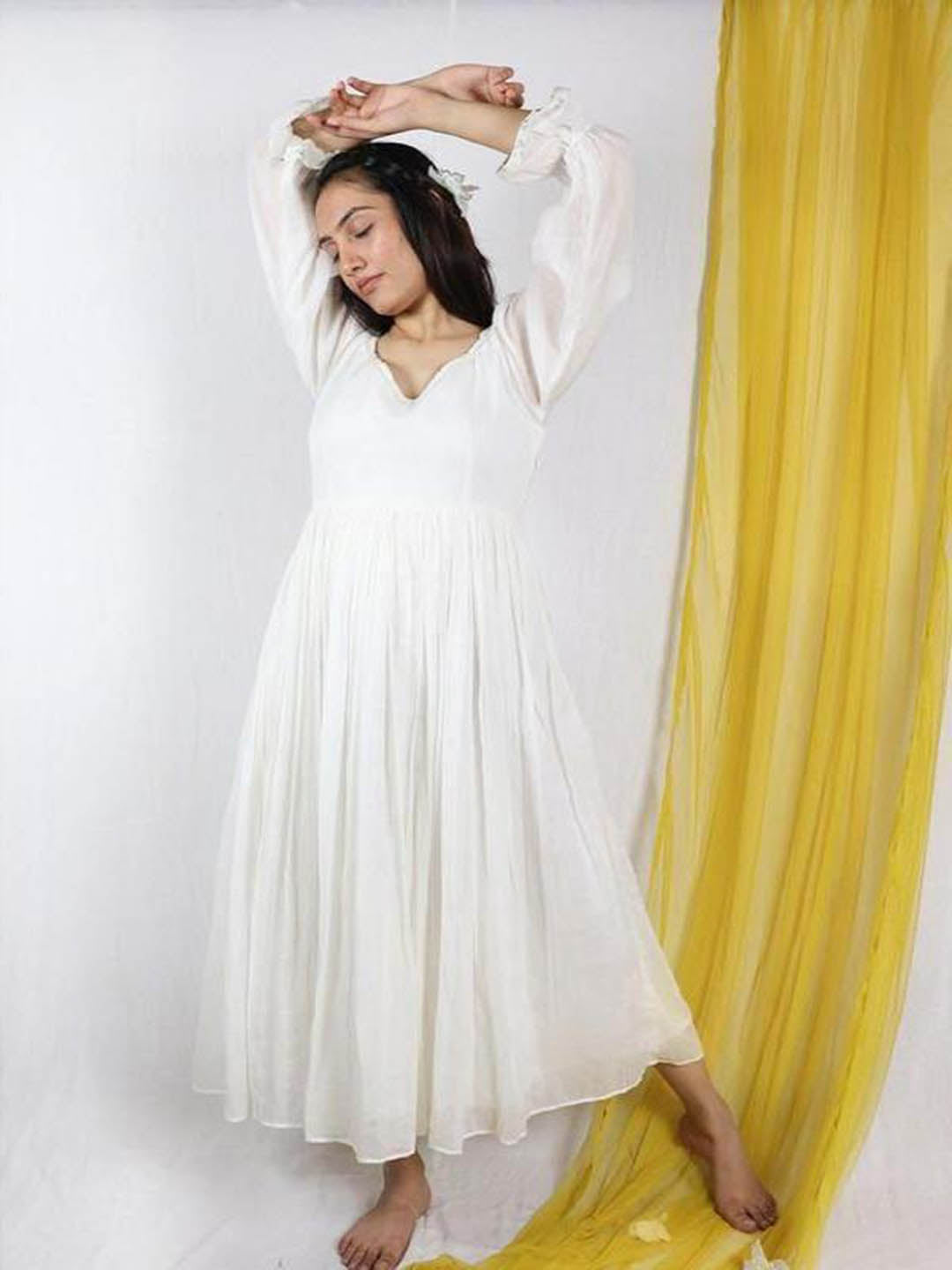 All-White-Basantah-Midi-Dress