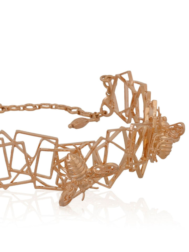 Casie Gold Plated Statement Chokar Necklace