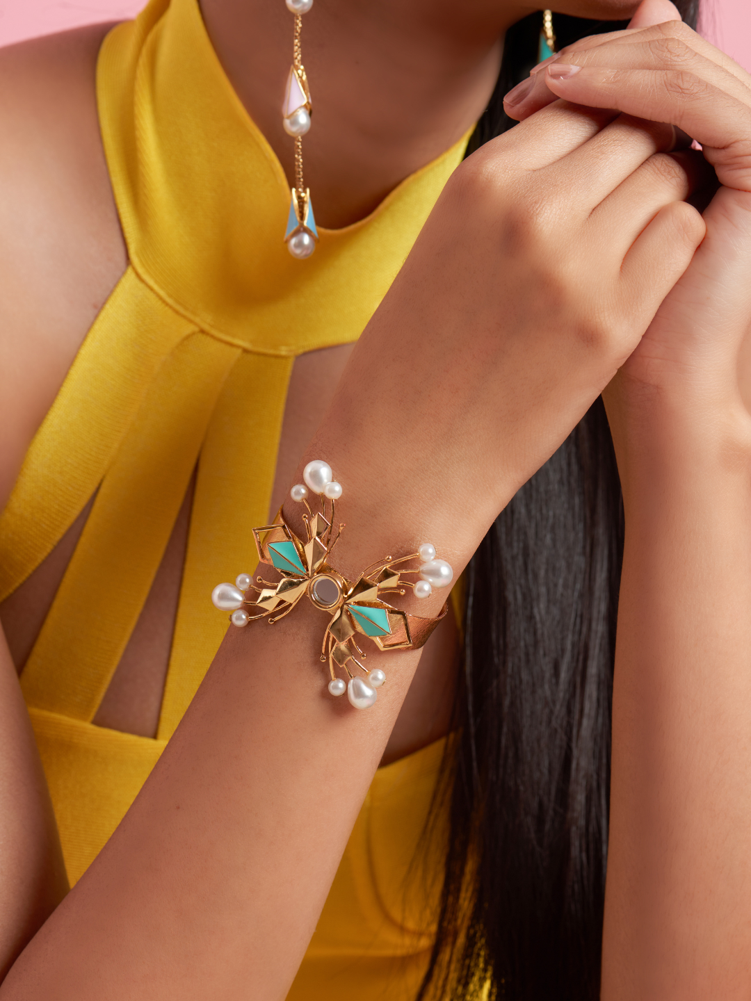 Cella Timeless Green Enamelled Handcuff