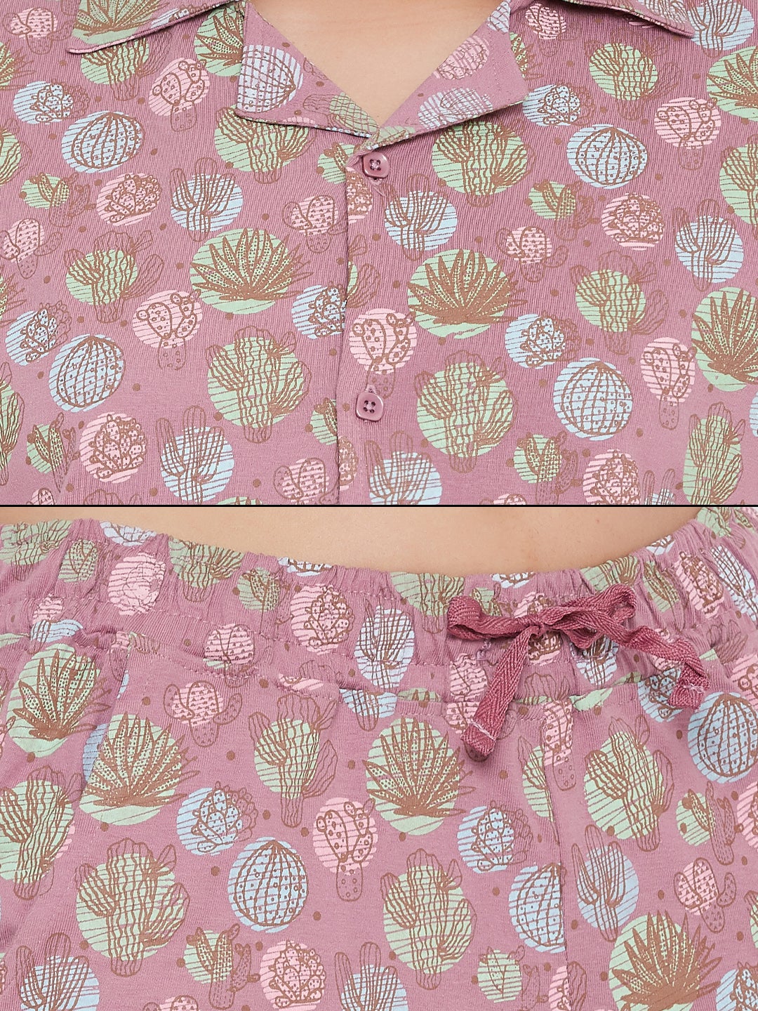 Cool Cactus Shirt & Shorts In Dusty Pink