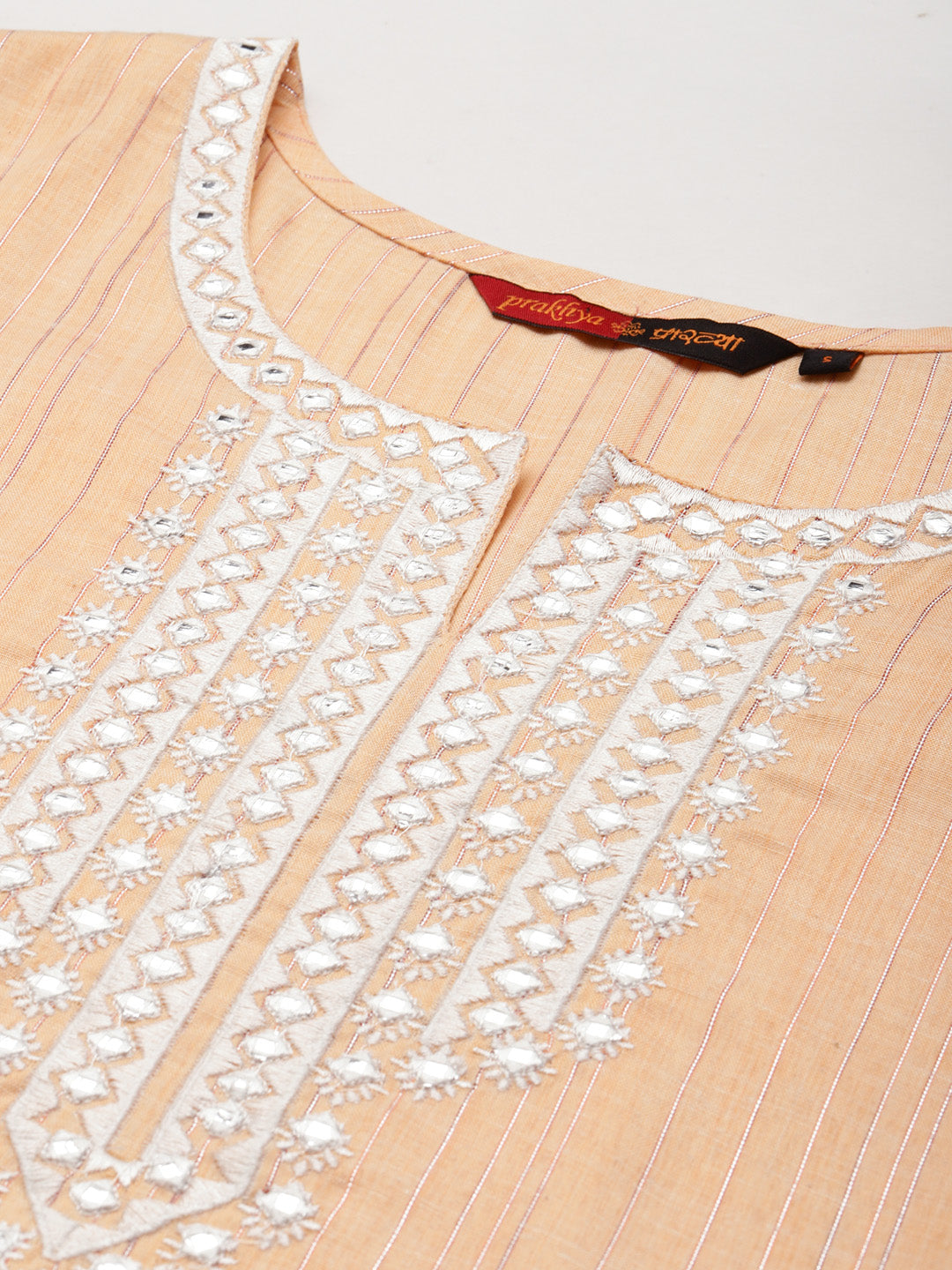 Coral Embroidered Kurta With Palazzos Dupatta