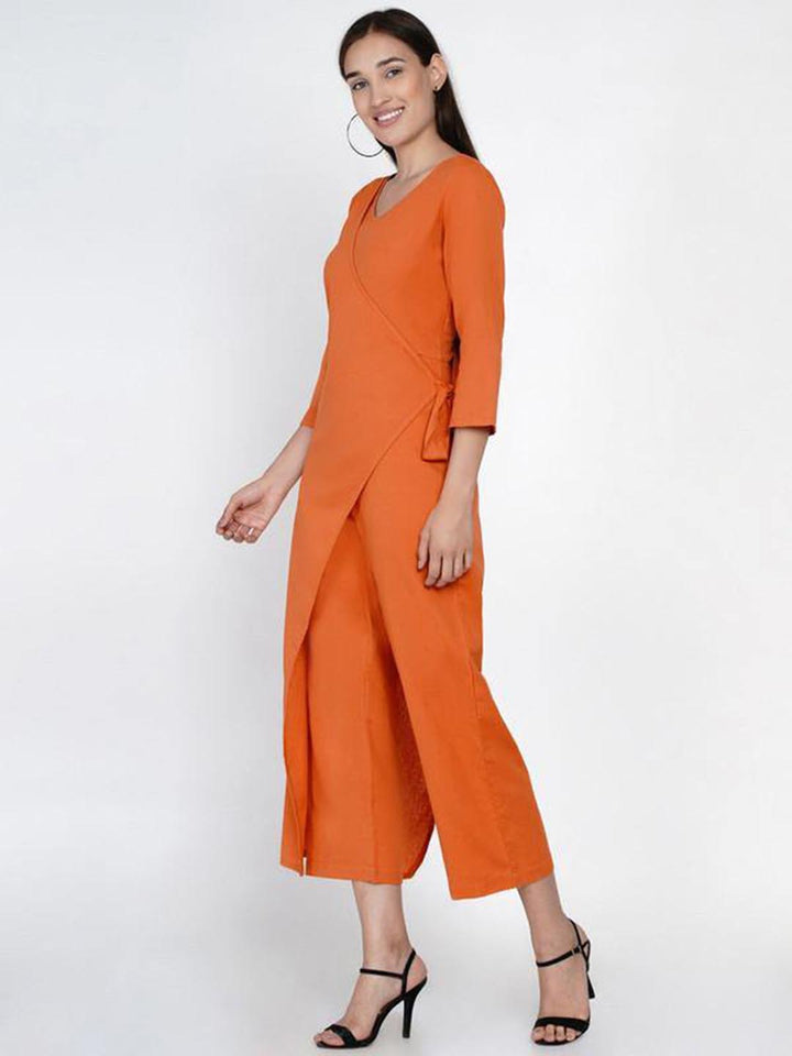 Cotton Flex Orange Jumpsuit