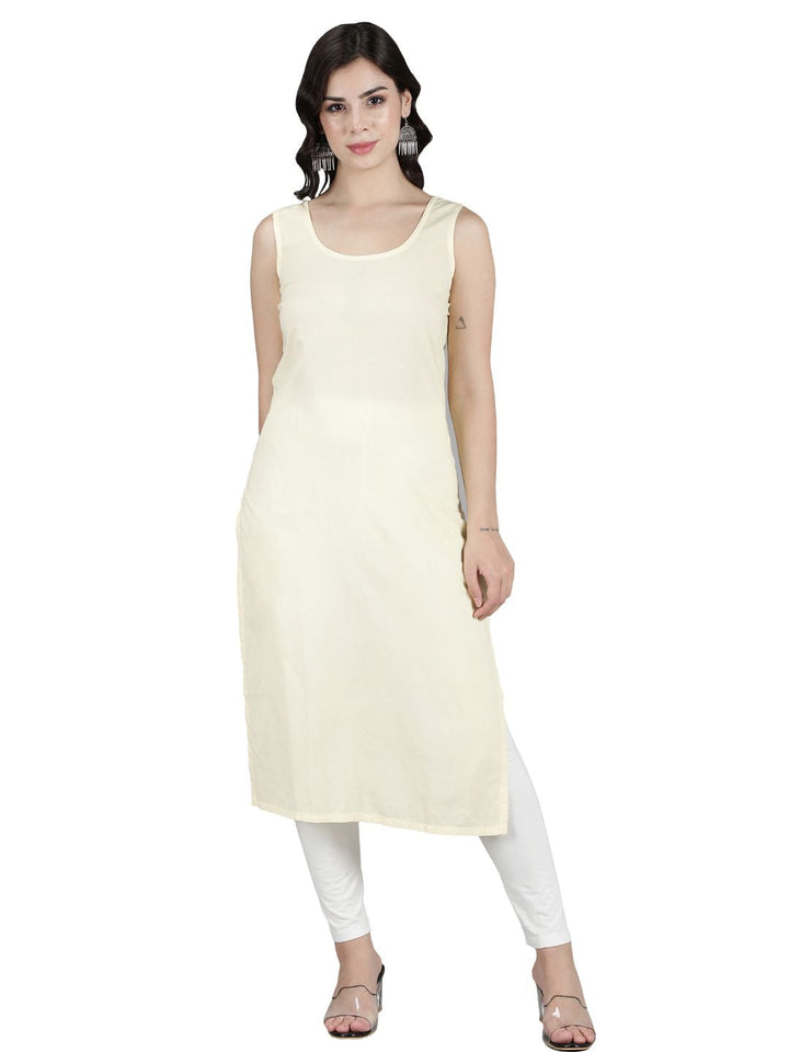Cream Cotton Long Slip for Chikankari Kurta