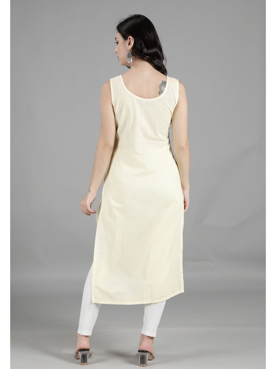 Cream Cotton Long Slip for Chikankari Kurta