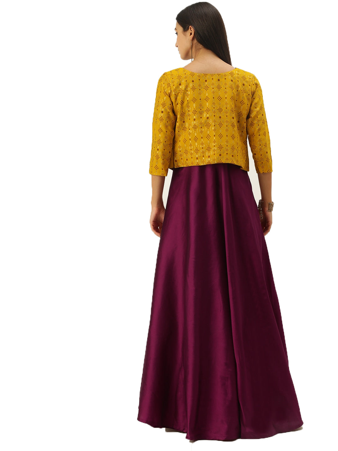 Dark-Purple-&-Mustard-Jacket-Style-Gown