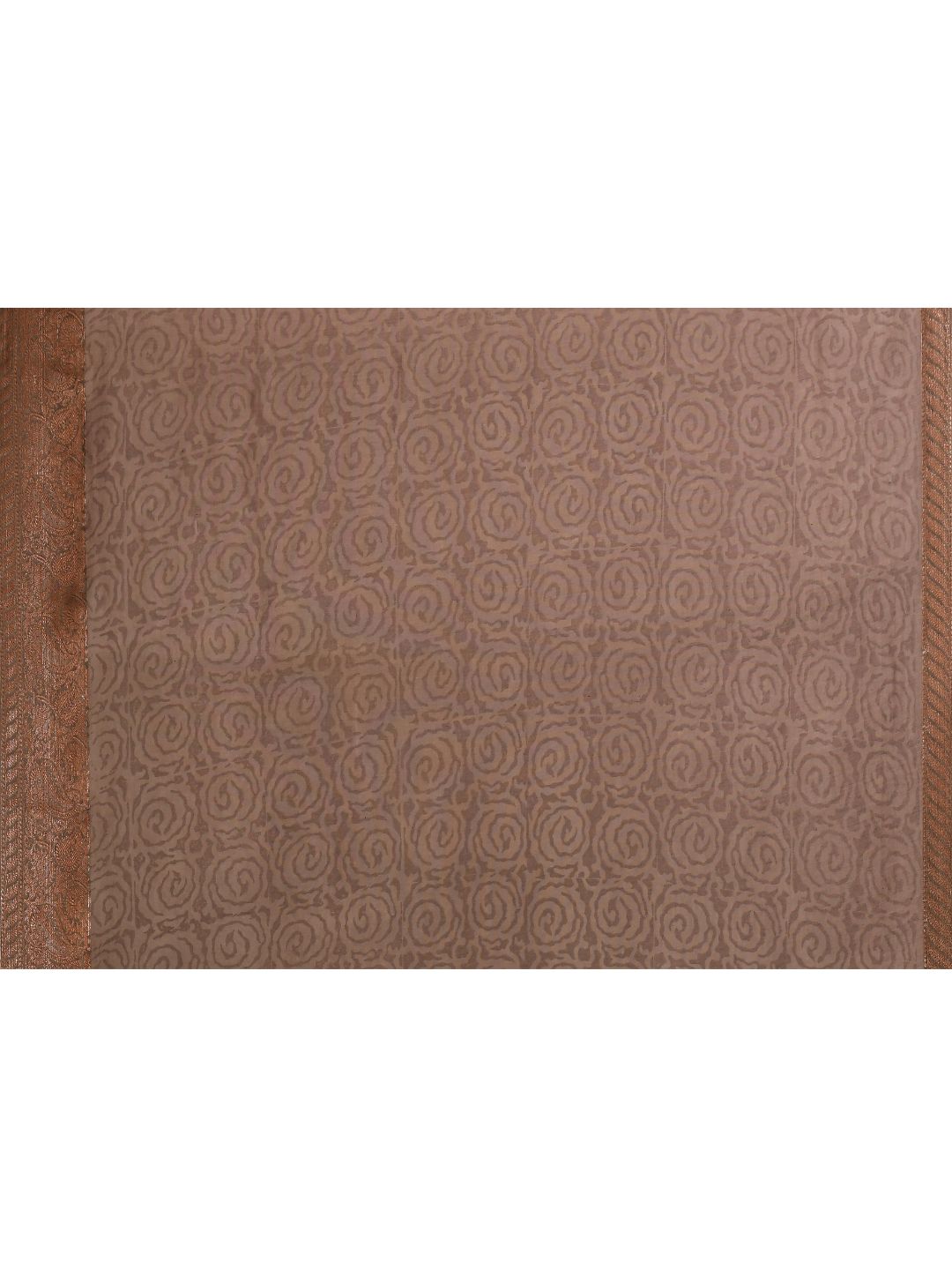 Deep Red & Beige Printed Chanderi Saree