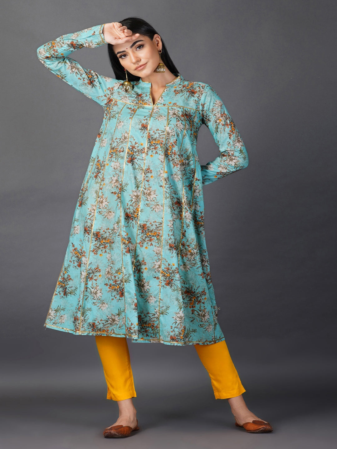 Digital-Printed-Kalidaar-Full-Sleeves-Kurta