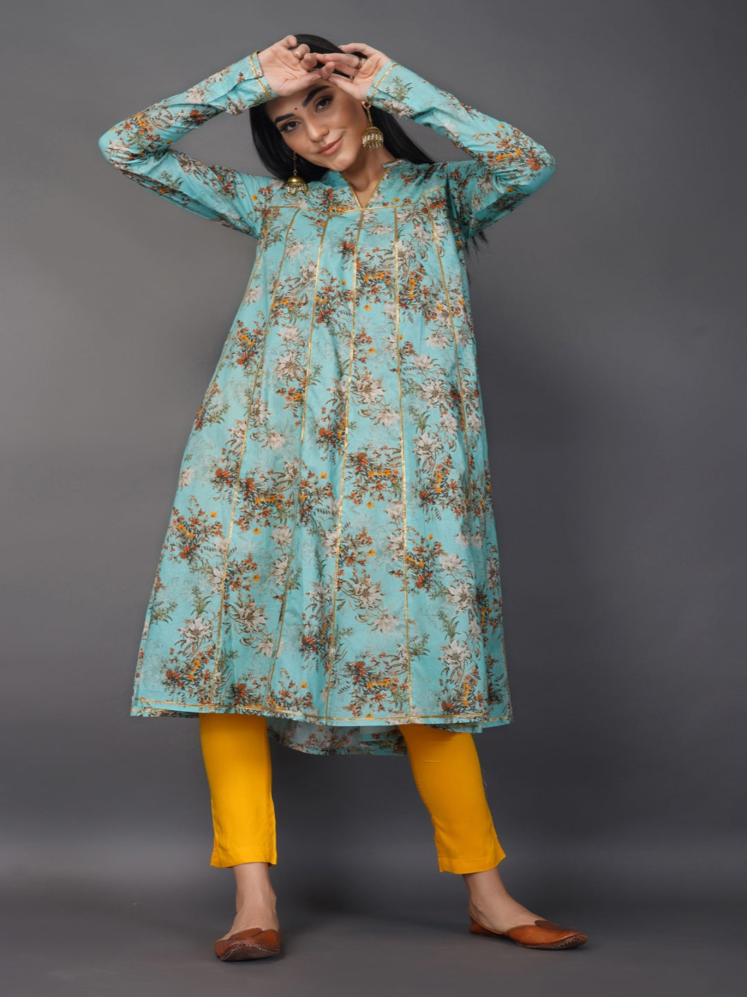 Digital-Printed-Kalidaar-Full-Sleeves-Kurta