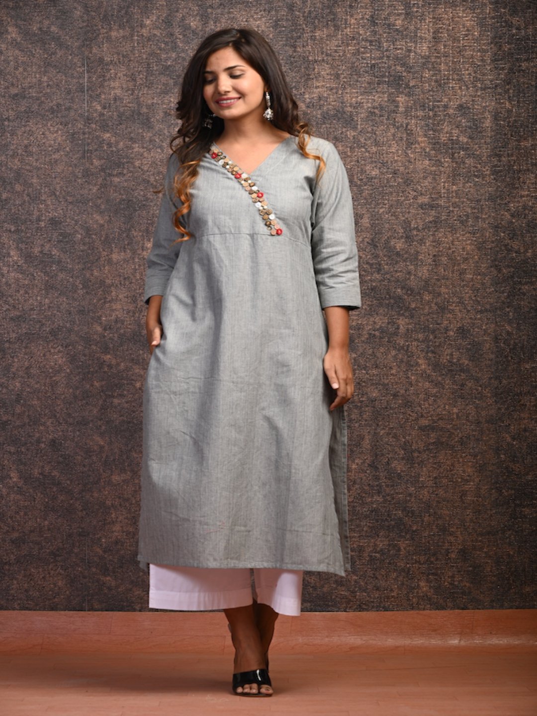 Dove Grey Cotton Kurta