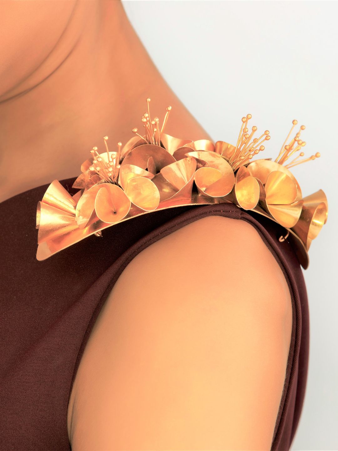 Euphony 20 KT Gold Plated Shoulder Brooch