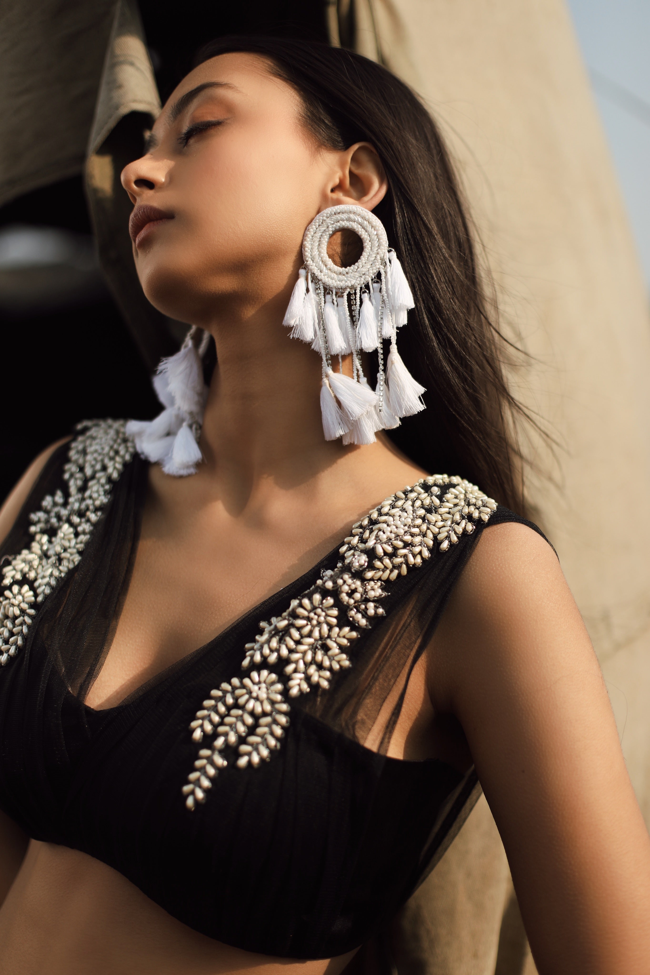 White deals boho earrings