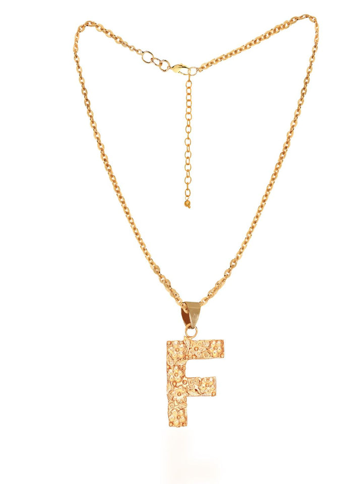 F-Initial Brass & 20 KT Gold Plated Pendant