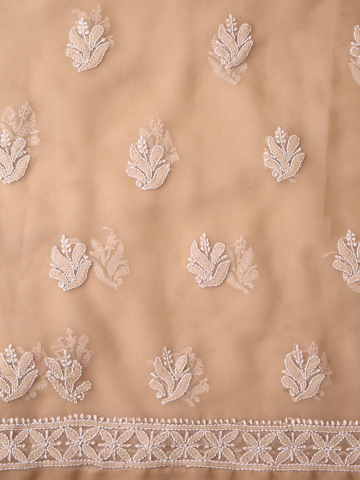 Fawn Chikankari Unstitched Dress Material