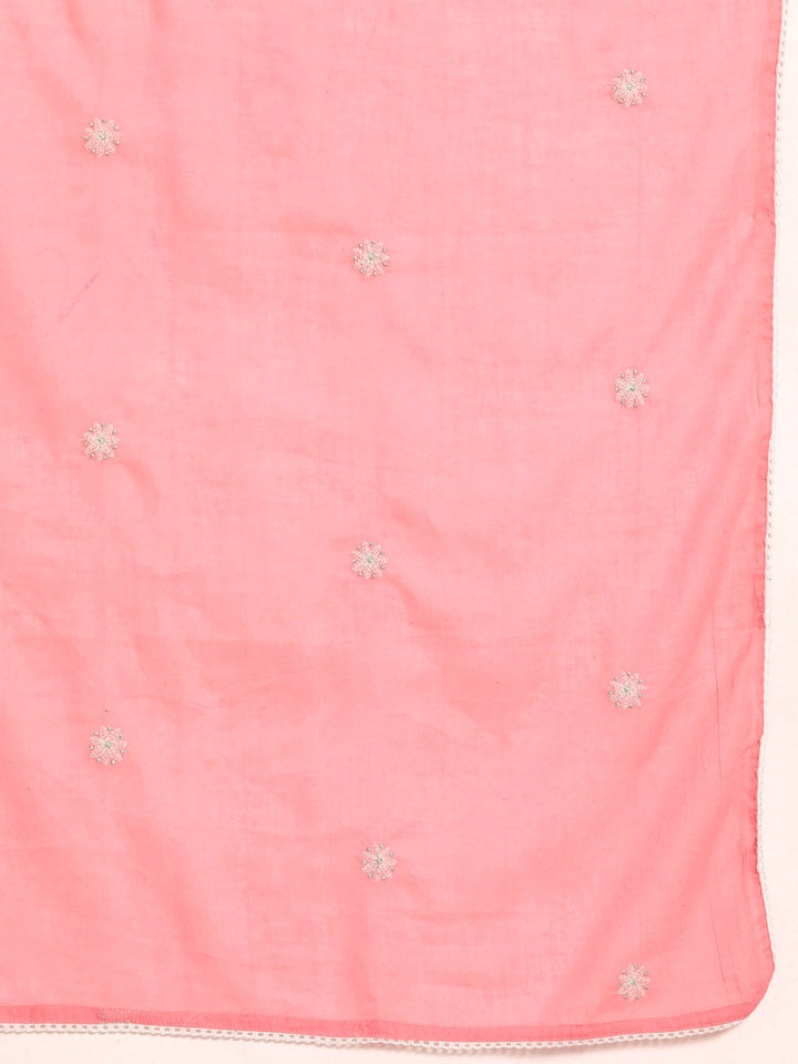 Flamingo Pink Pure Cotton Kalidar Kurta Set