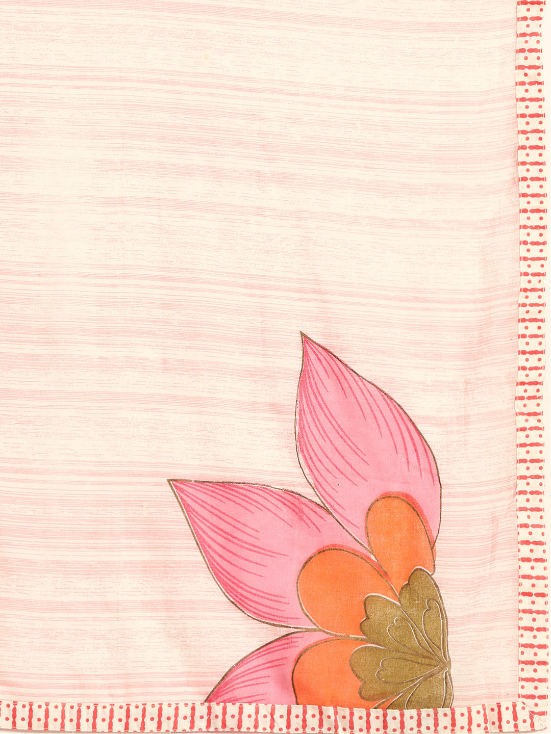 Floral Pink & Off-White Cotton Kurta Set