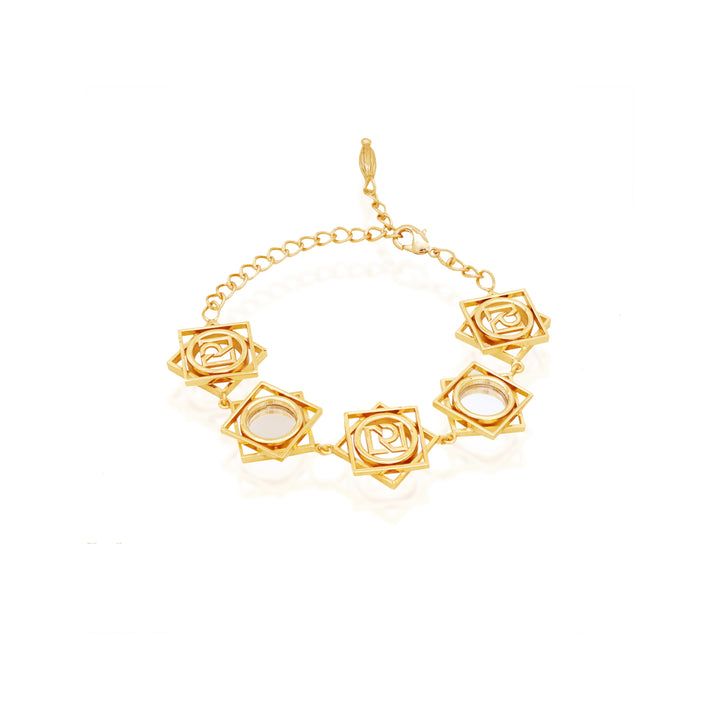 Floret Mirrored Gold Finished Bracelet