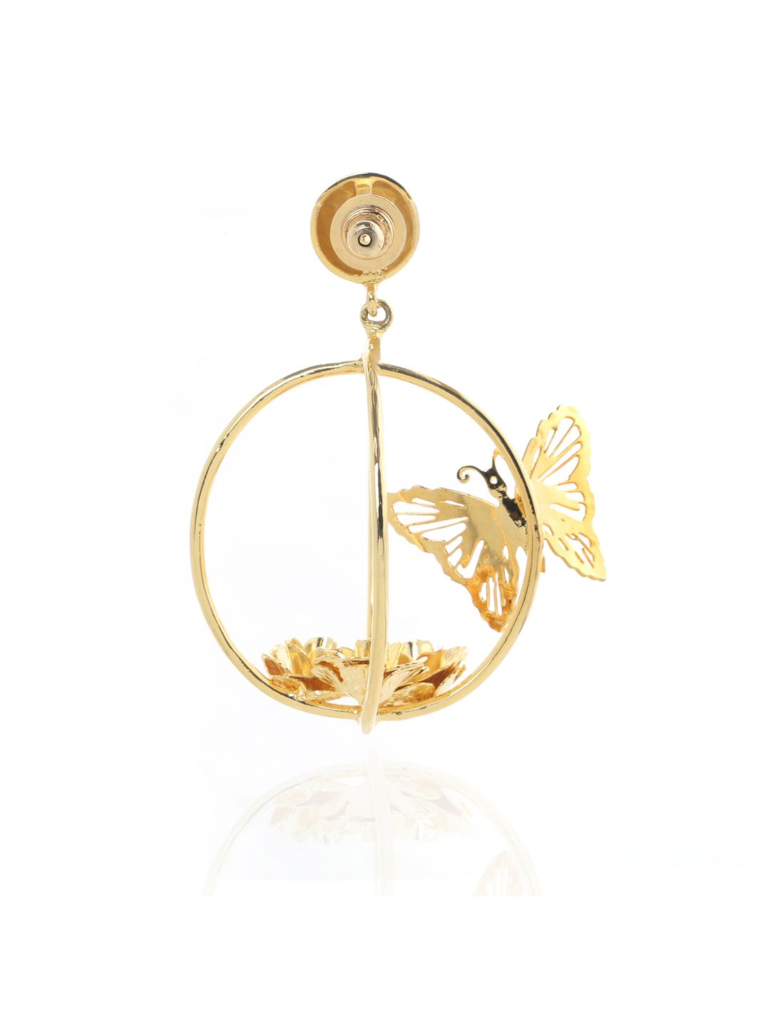 Fly Me High Brass and 20 KT Gold Plated Earring