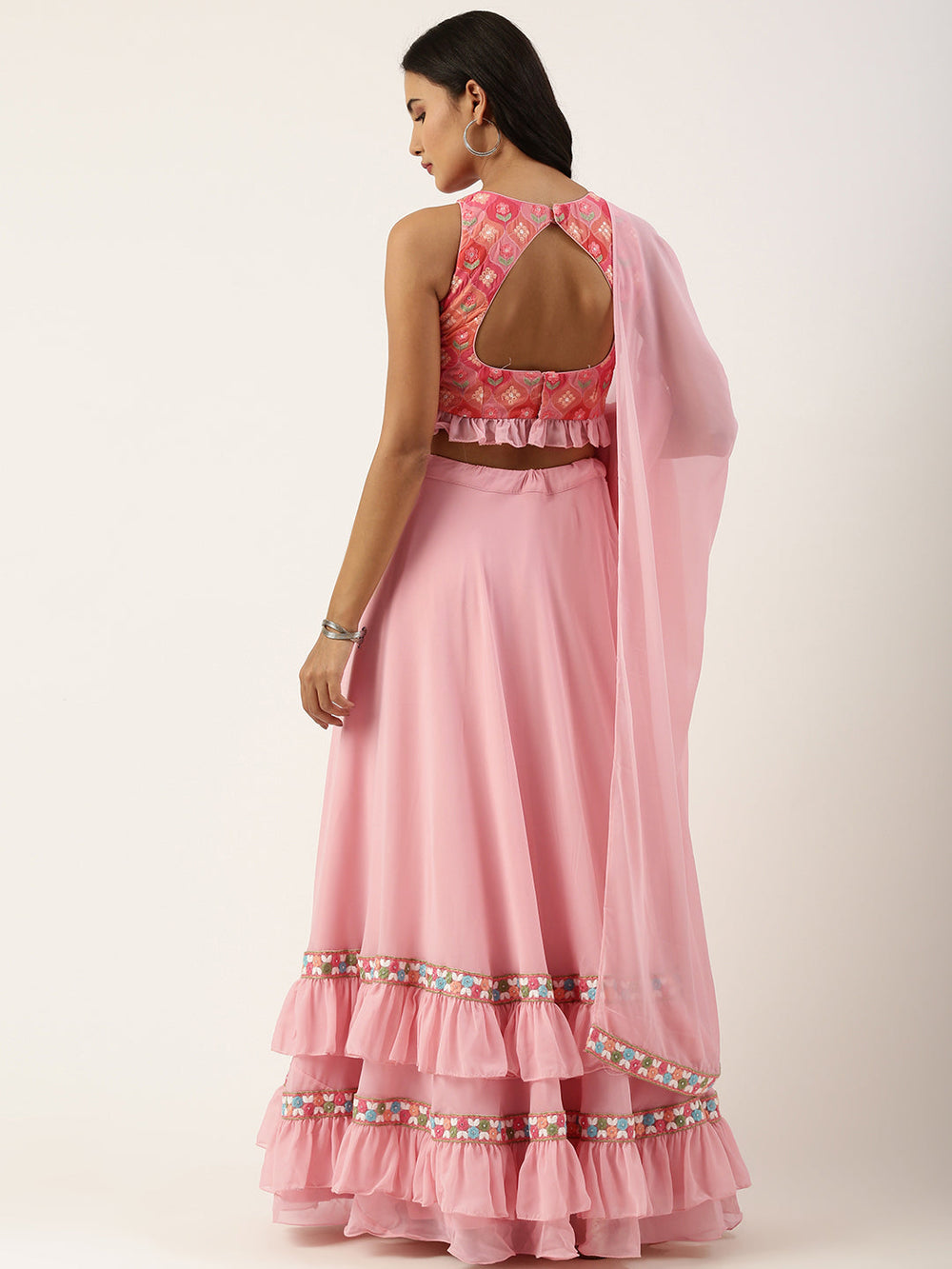 Georgette-Mirror-Embroidery-Pink-Lehenga-Set