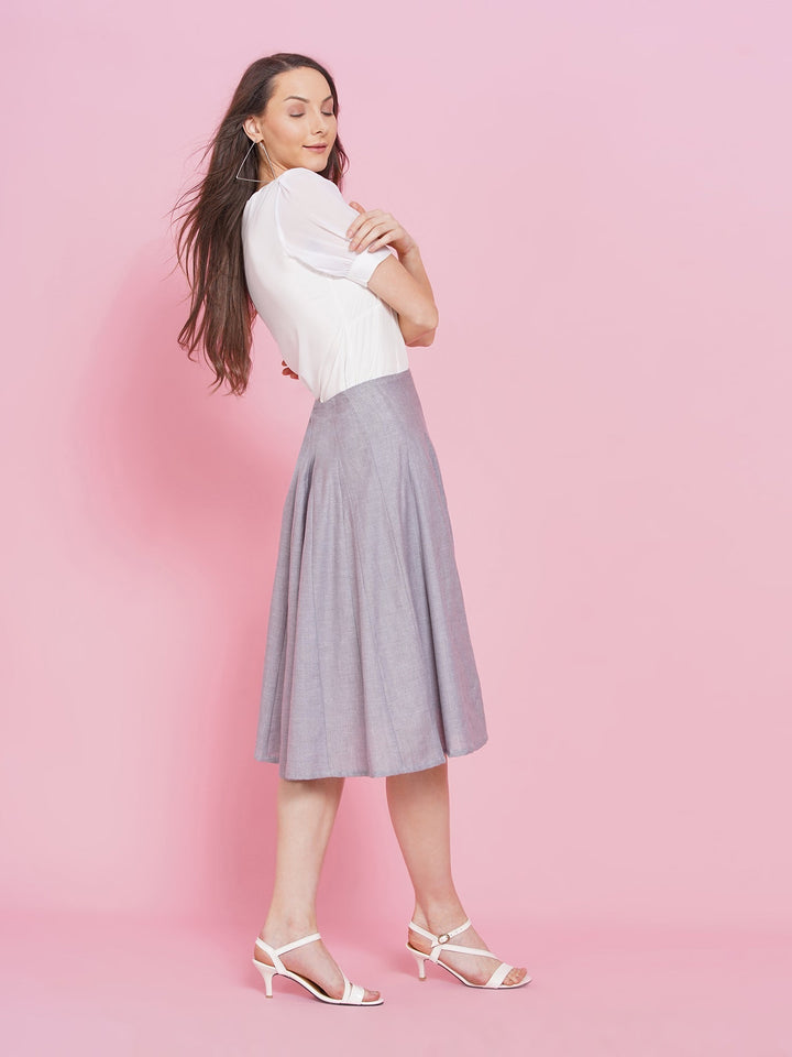 Godet Skirt With Lining