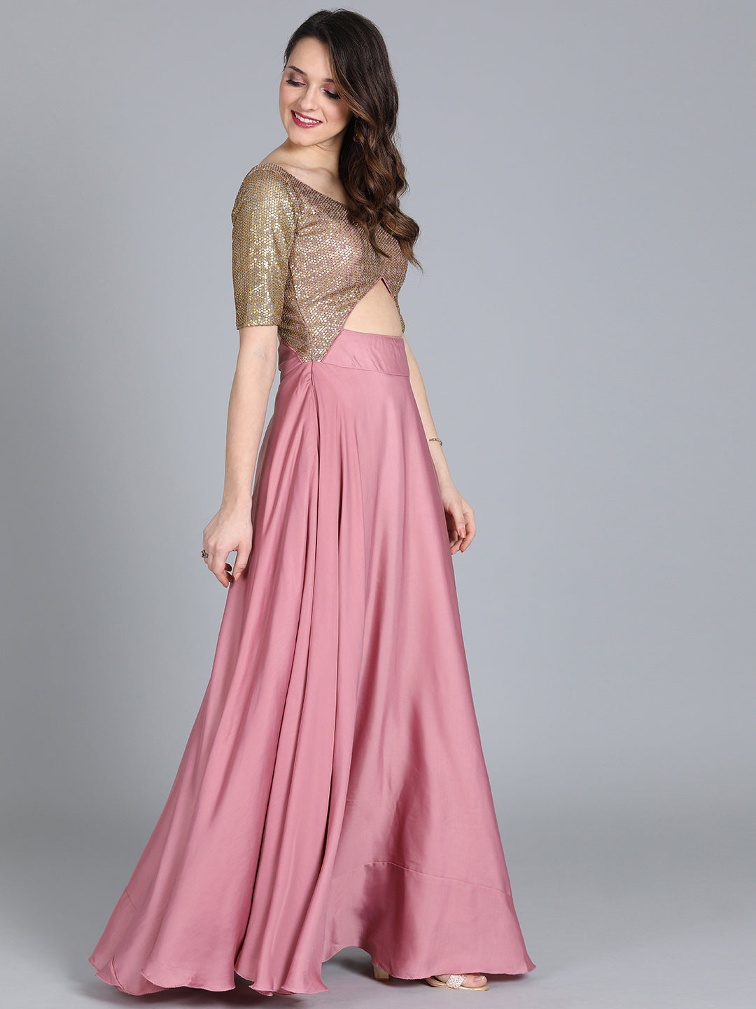 Gold-Sequin-Embroidered-&-Mauve-Full-Gown