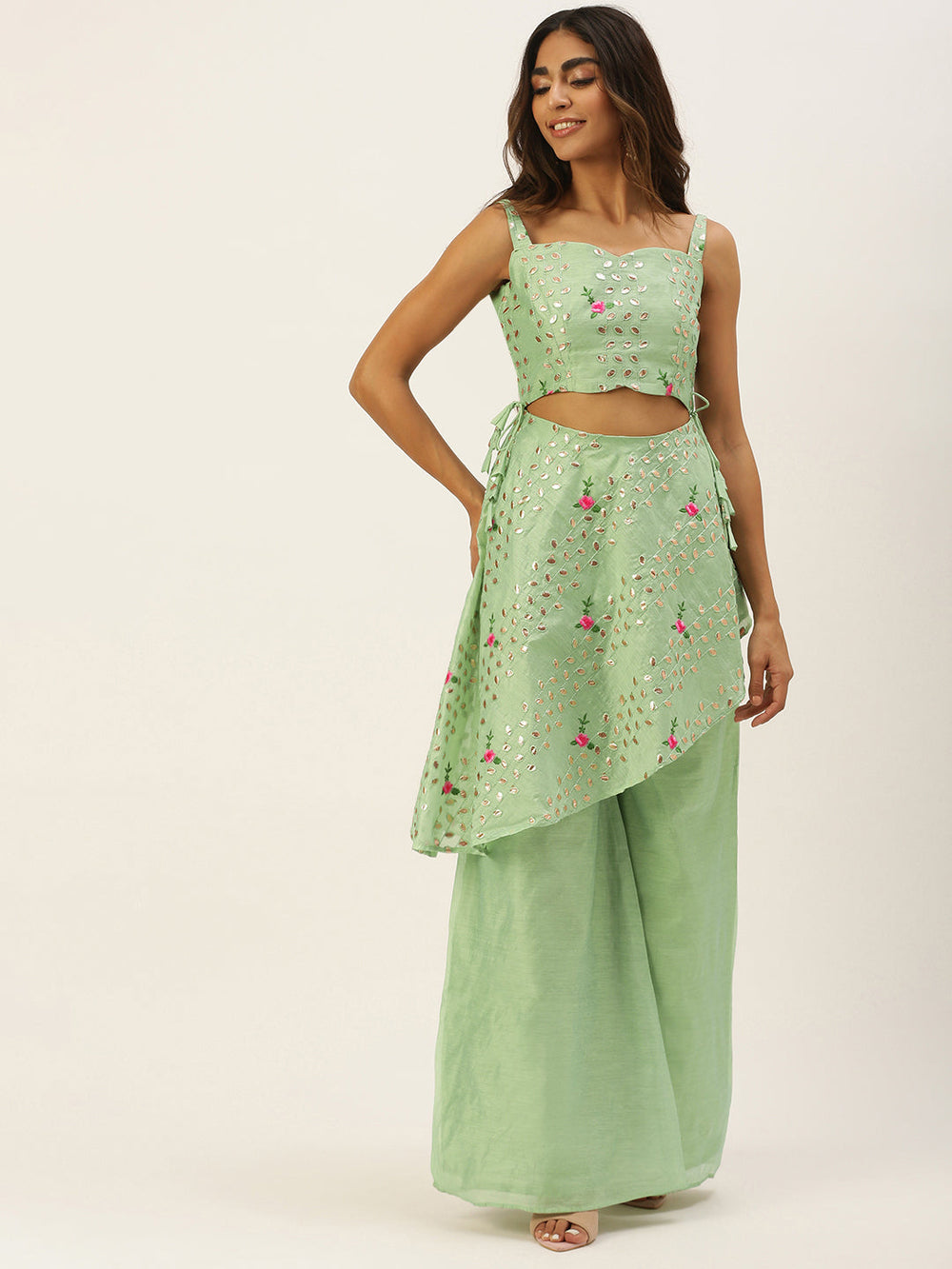 Green-Chanderi-Embroidered-Jumpsuit