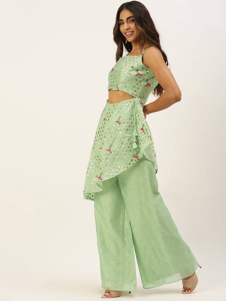 Green-Chanderi-Embroidered-Jumpsuit