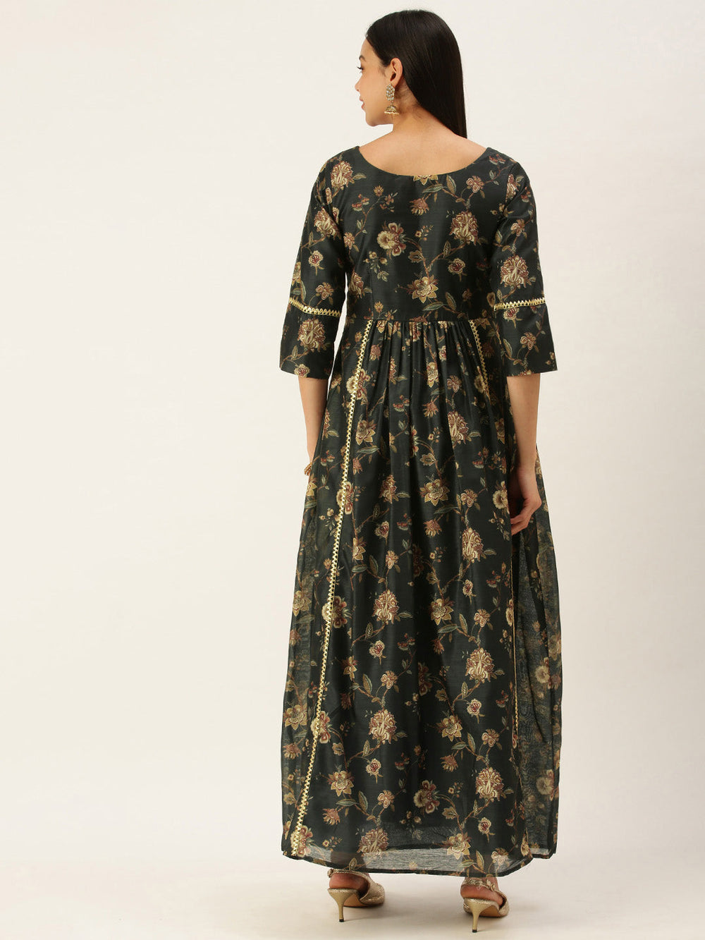 Green-Chanderi-Printed-Floral-Maxi-Dress