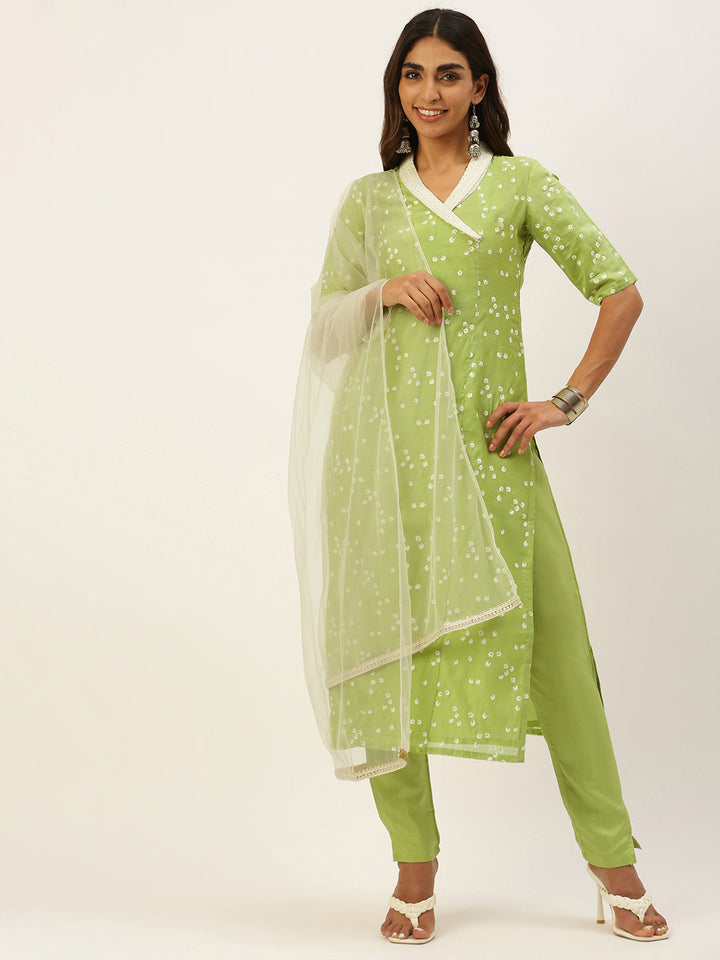 Green-Cotton-Foil-Printed-Narrow-Pant-Suit