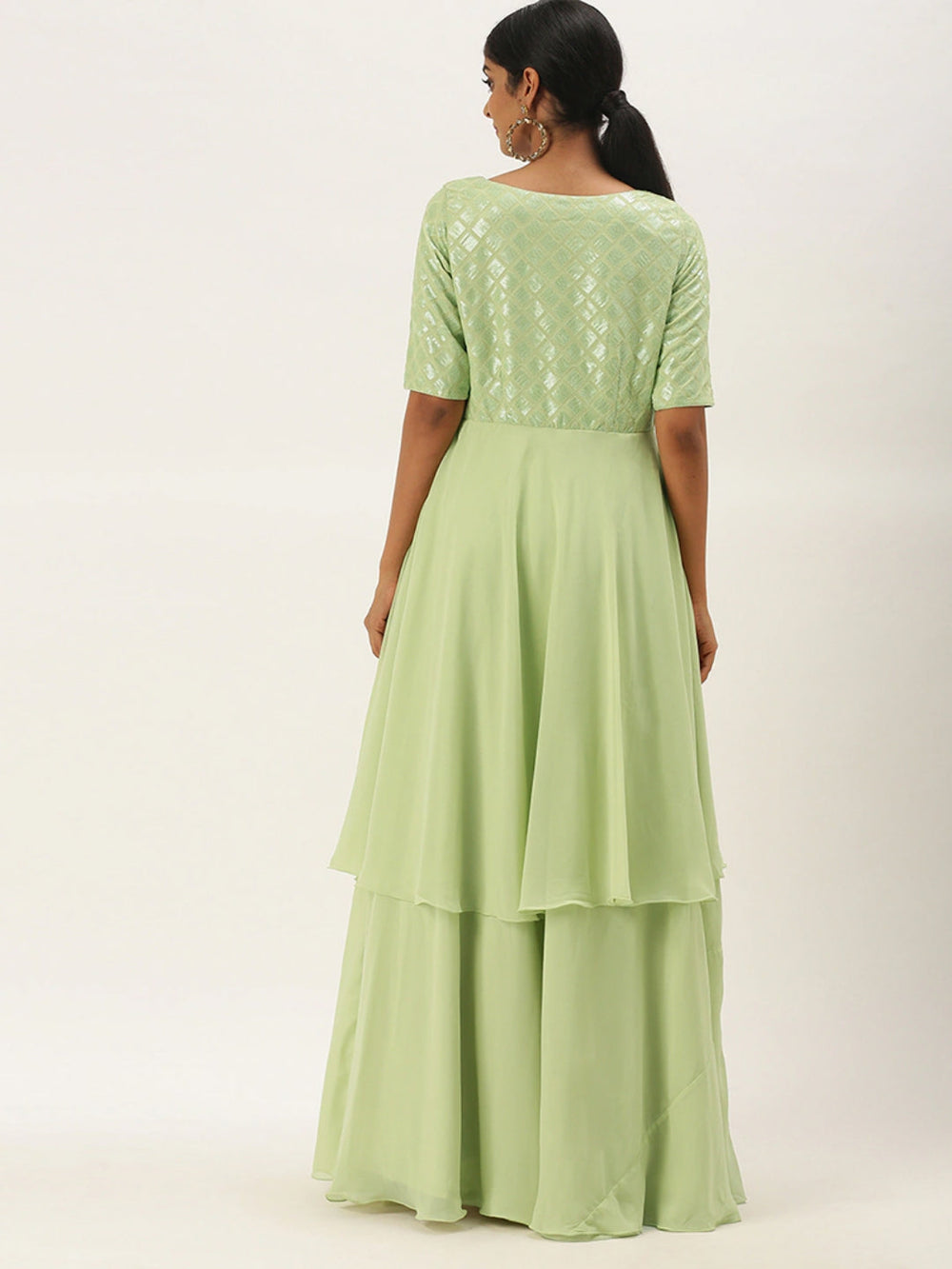 Green-Georgette-Embroidered-Layered-Gown