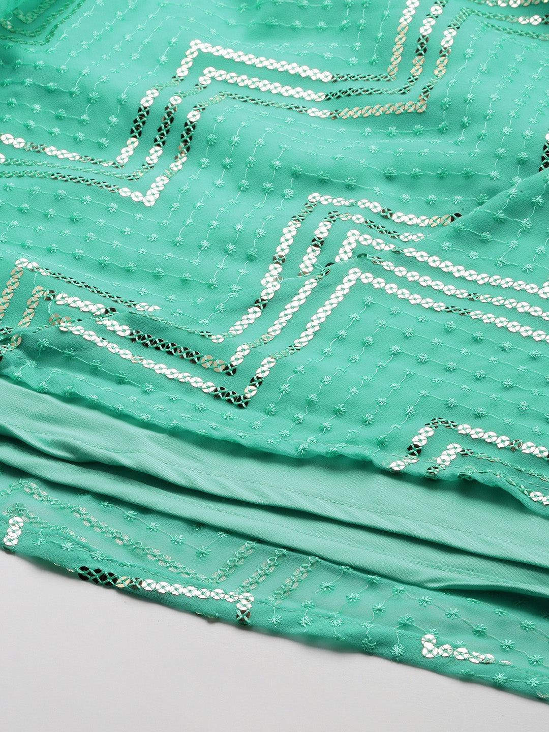 Green-Georgette-Embroidered-One-Shoulder-Gown