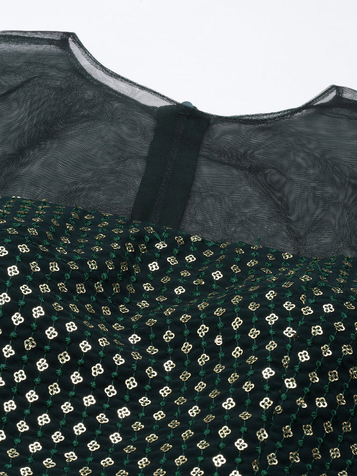 Green-Georgette-Sequins-Wide-Leg-Pant-Set