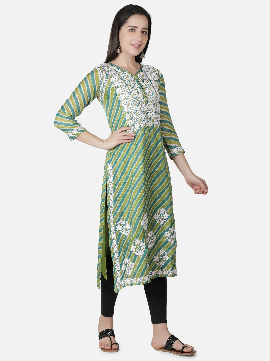 Green-Kota-Lucknowi-Chikan-Kurti