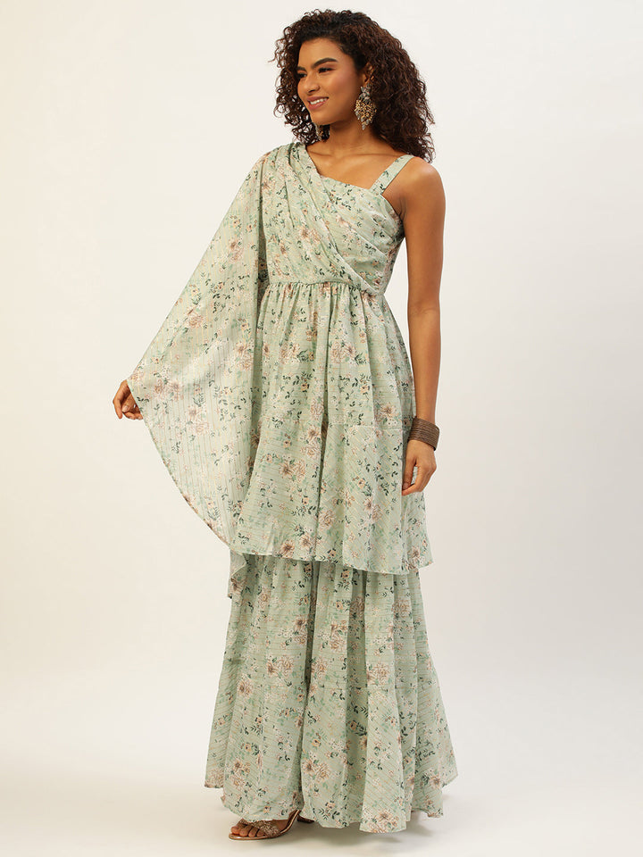 Green-Muslin-Digital-Printed-Gown