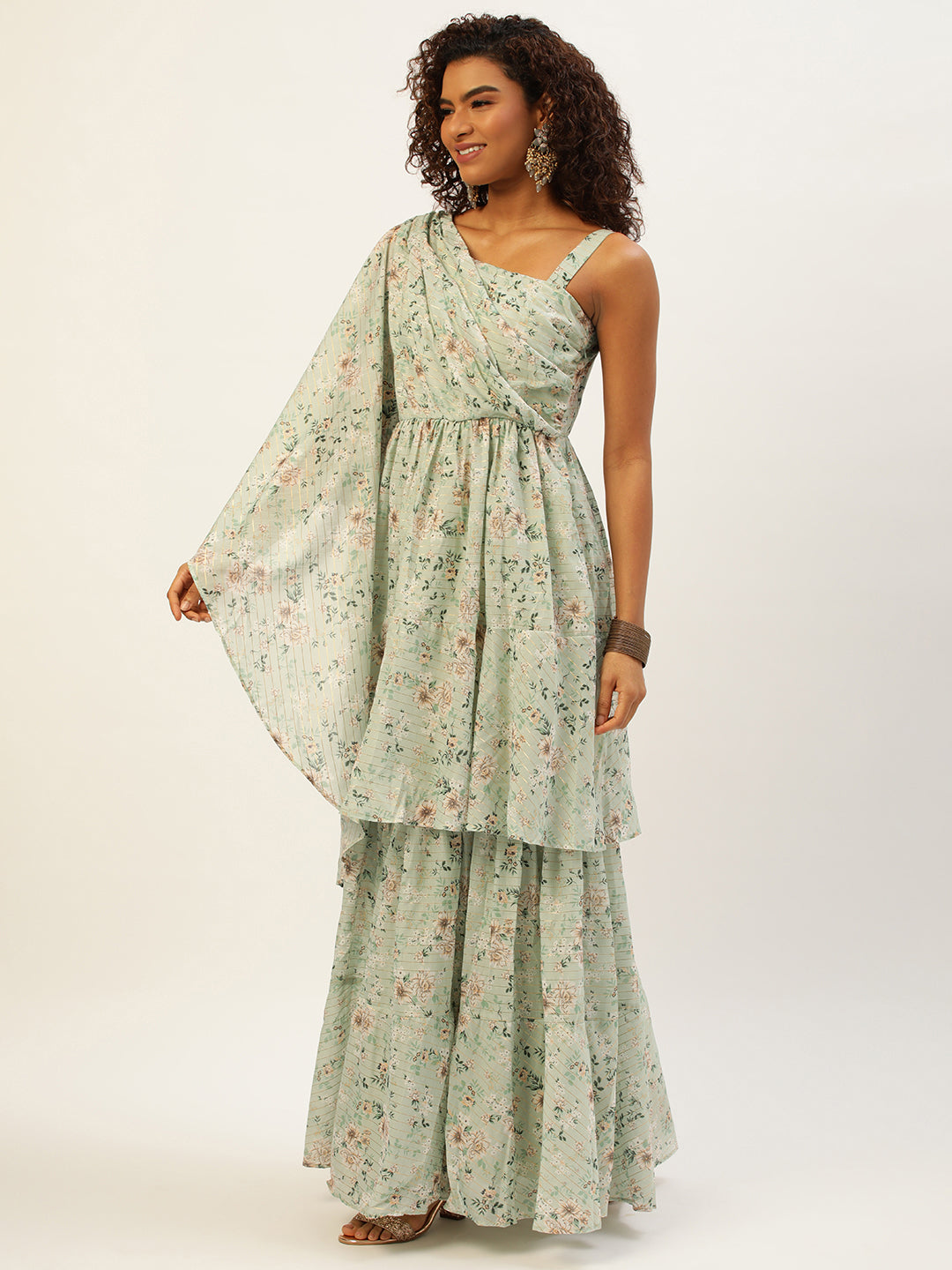 Green-Muslin-Digital-Printed-Gown