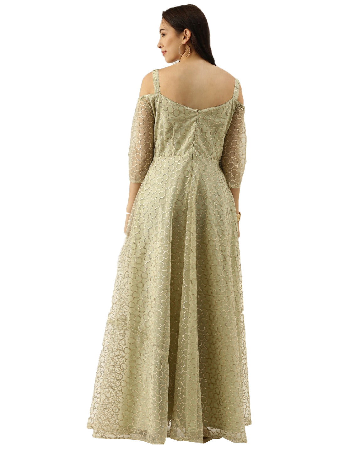 Green-Net-Embroidered-Strap-Neck-Gown