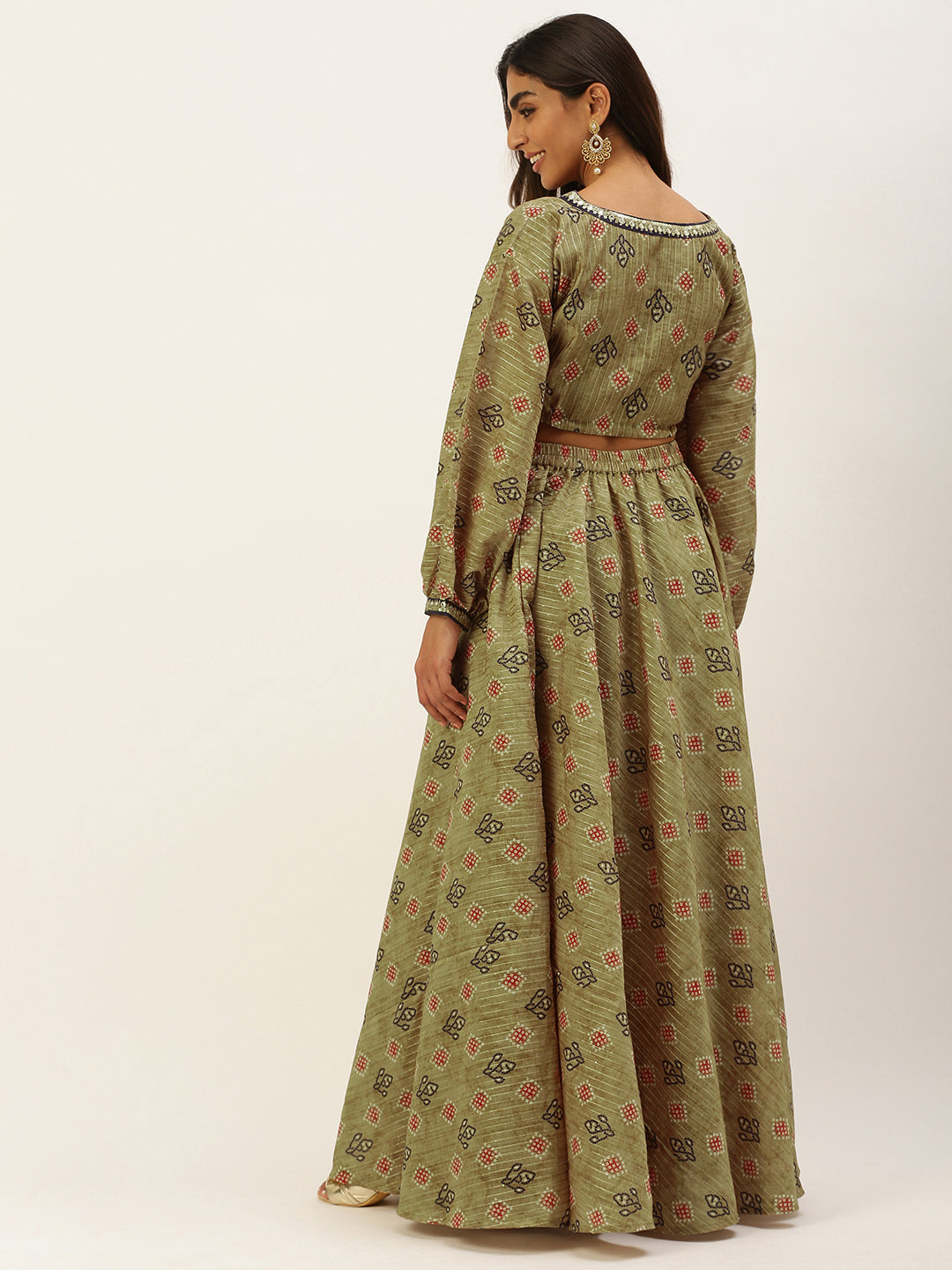 Green-Printed-Art-Silk-Co-Ords-Set