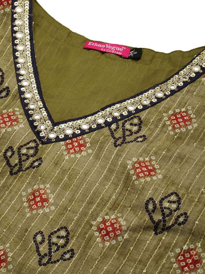 Green-Printed-Art-Silk-Co-Ords-Set