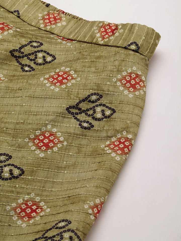 Green-Printed-Art-Silk-Co-Ords-Set