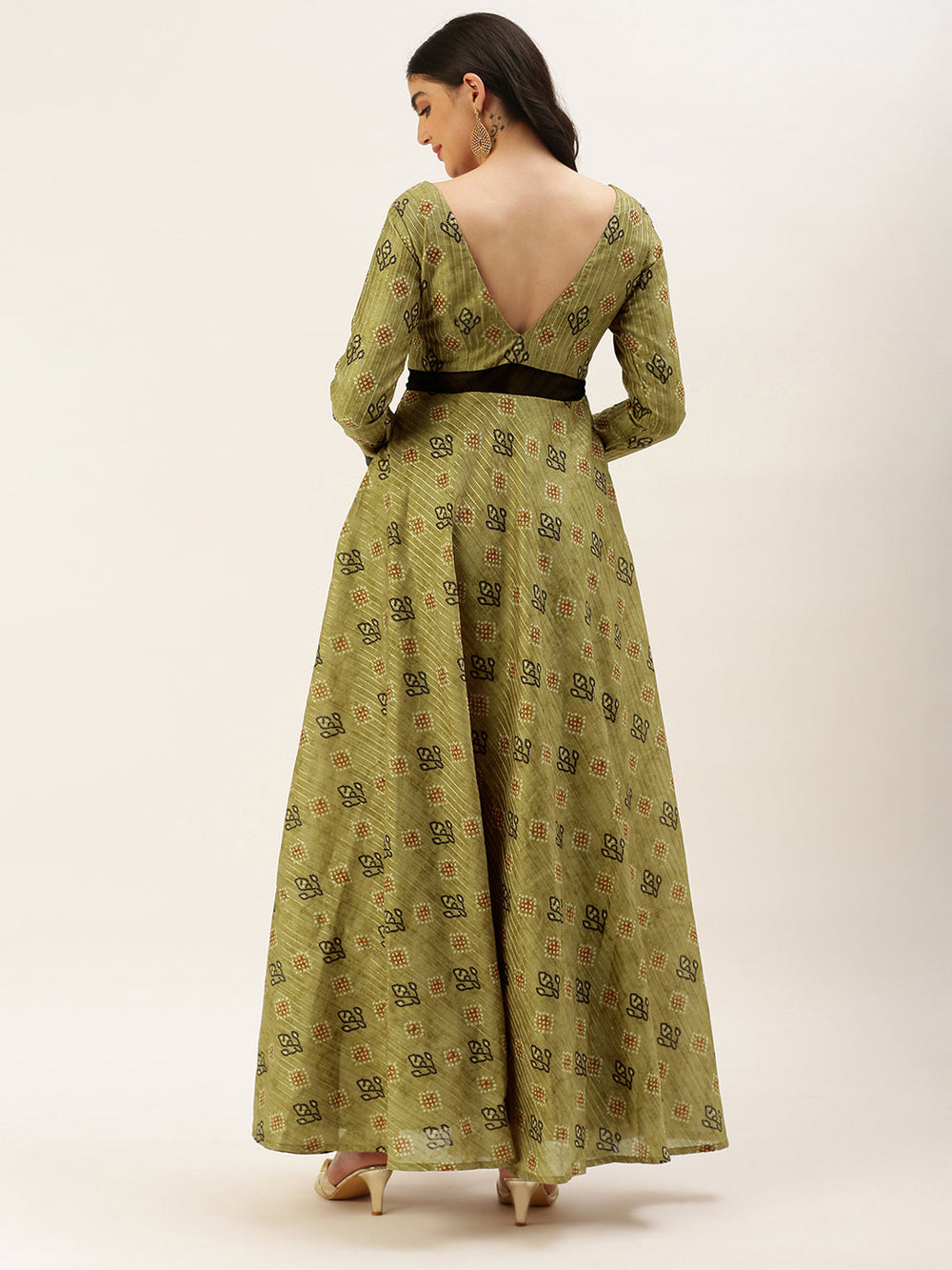 Green-Printed-Art-Silk-Cotton-Gown